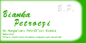 bianka petroczi business card